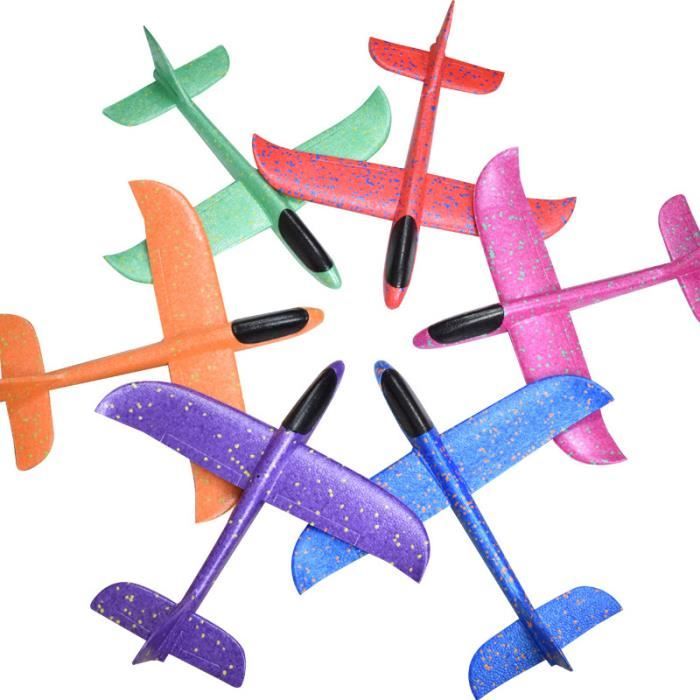 lionlar Avion en Mousse à Lancer Jouet Volant Robuste pour Enfants Garçons Filles Cadeaux d'Anniversaire Bleu