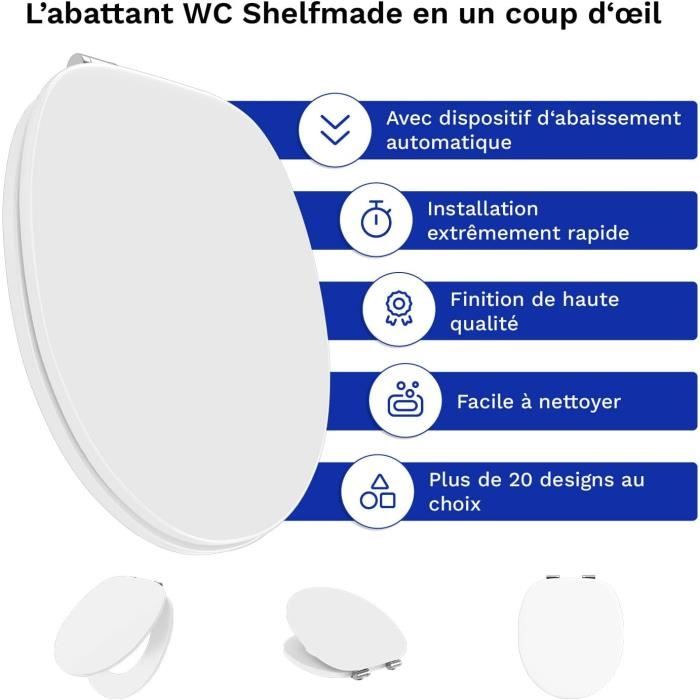 Abattant WC WOLTU Forme O Avec Frein De Chute Doux – Siège Toilettes Duroplast, Démontage Rapide, Charnières Inox Réglables