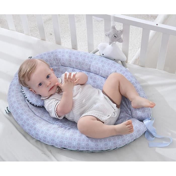 Réducteur de Lit Bébé avec Oreiller Nid de Cocon Portable Lit de