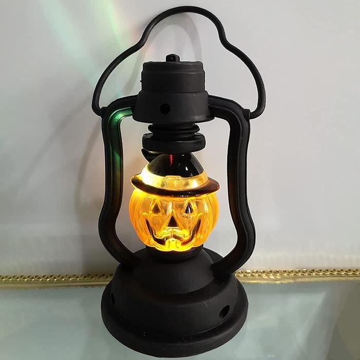 2 Lanternes LED Rétro Halloween - Imitation Lampe à Pétrole - 13 X 6,7 Cm - Piles Incluses - Déco Maison Et Fête - 8