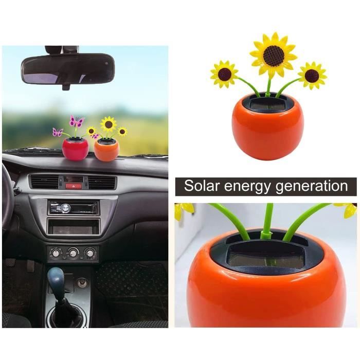 Fleur de danse solaire, ornements de voiture figurine solaire pour voiture,  fleur de voiture solaire, décor de tableau de bord de - Cdiscount Maison
