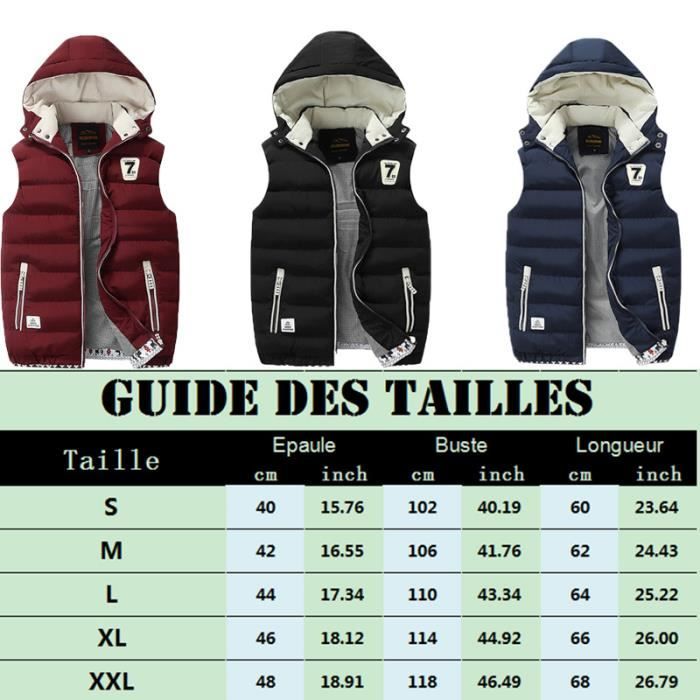 Gilet Sans Manches Homme Hiver LaoZanA - Doudoune Matelassée, Blouson Chaud, Disponible Du S Au 7XL, Importé