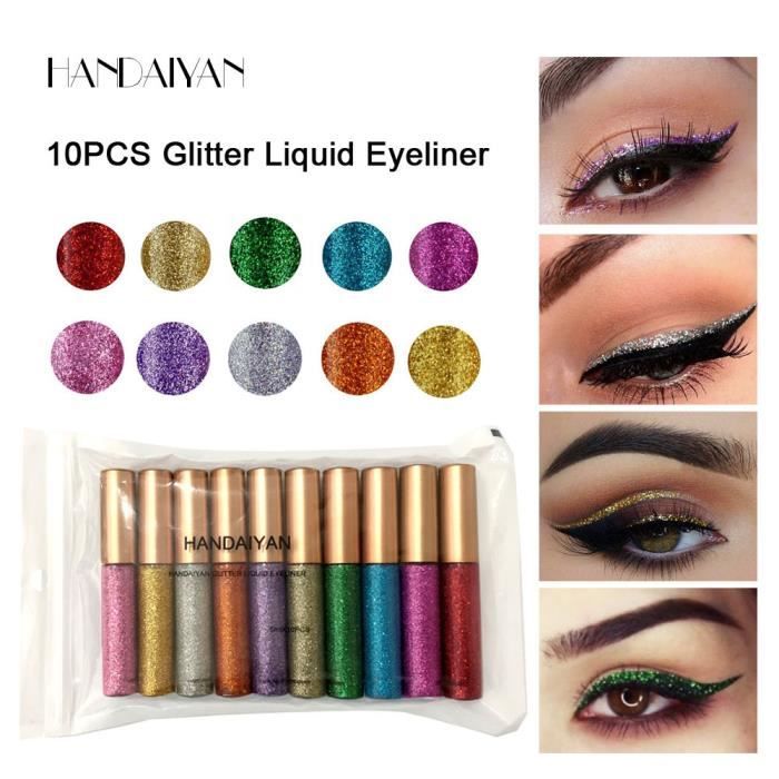 EYE-LINER - CRAYON,10Pcs Glitter Kit--Ensemble'eyeliner colorés