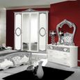 Chambre complète 160x200 Blanc/Argent - CLOTILDE n°1 - Bois - Classique - Intemporel-2