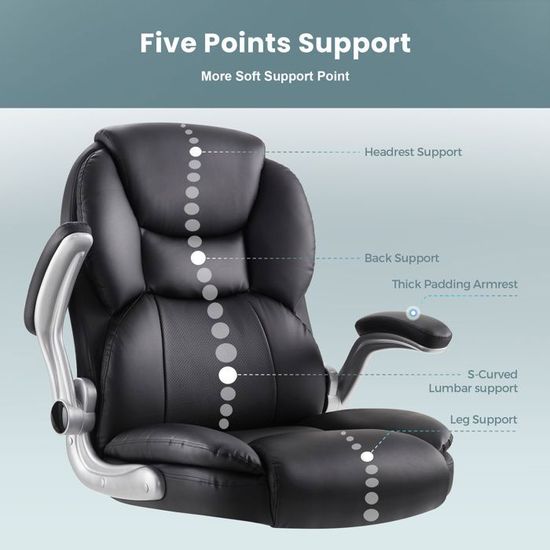 Chaise De Bureau, Siege De Bureau Ergonomique Avec Support Lombaire Et – RattanTree