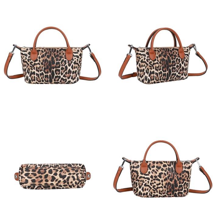 Sac Bandoulière Femme Imprimé Léopard - Cuir PU, Bandoulière Réglable, Dimensions 23x18x8 Cm, Fourre-tout Ville
