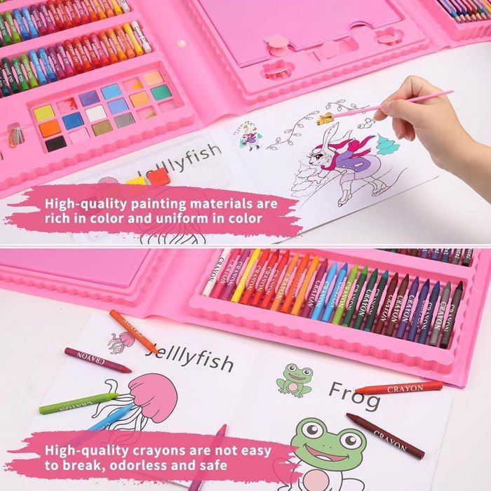 Kit Sac à Colorier DIY 12 Pièces – Avec 12 Crayons De Couleur Et 20 Autocollants Pour Enfants