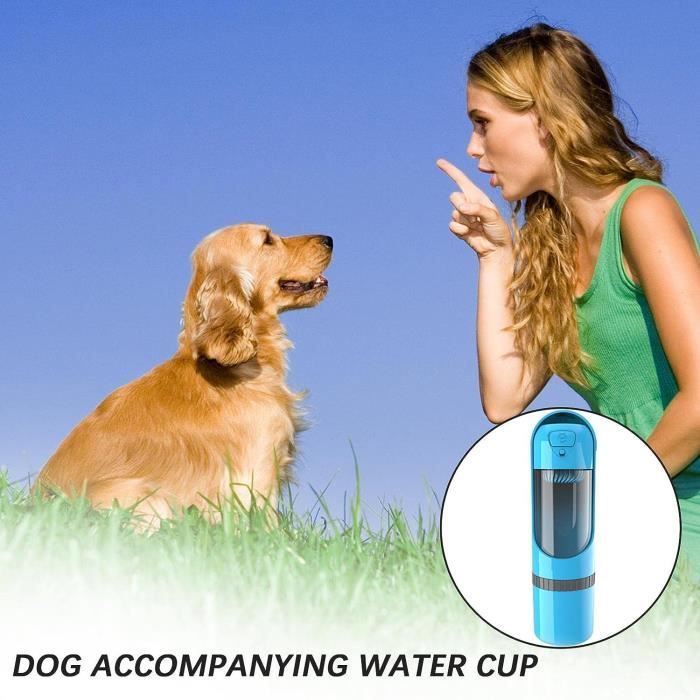 Bouteille d'eau de voyage portable pour chien avec gamelle pour