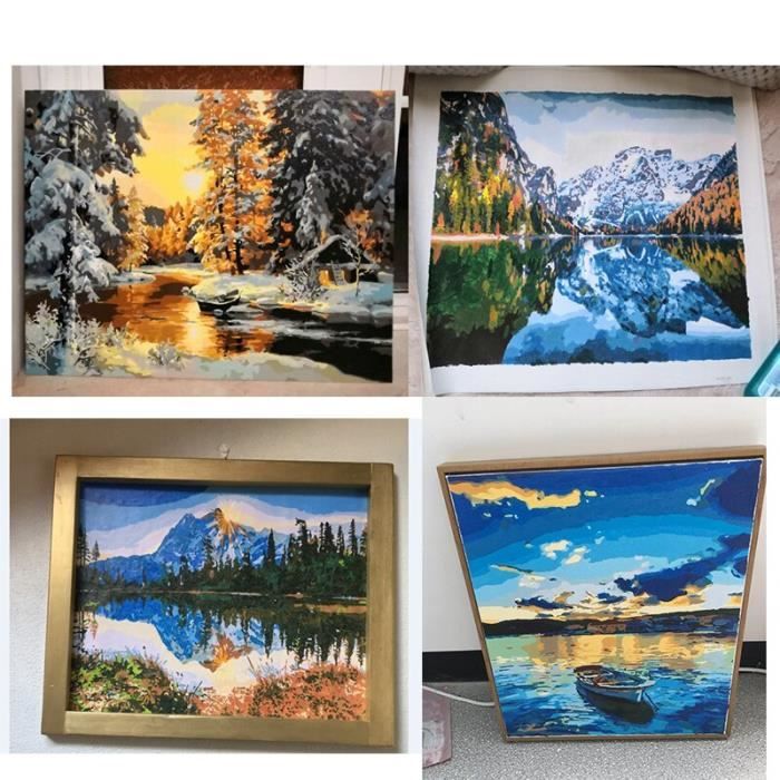 Peinture Par Numéros UNIQUORS – Paysage Lune Et Mer – 40x50cm – Kit Pour Adultes – Décoration Intérieure