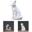 Fenteer Abstraite Moderne Simulation Animal Sculpture Géométrique Renard Statue pour Ornements Cadeau de Bureau Décoration Sal69-3