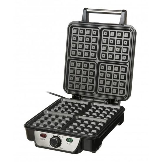 Gaufrier Professionnel 1200W - 4 Mini Gaufres Ou Croques, Température Réglable, Plaques Antiadhésives, Compact - 2