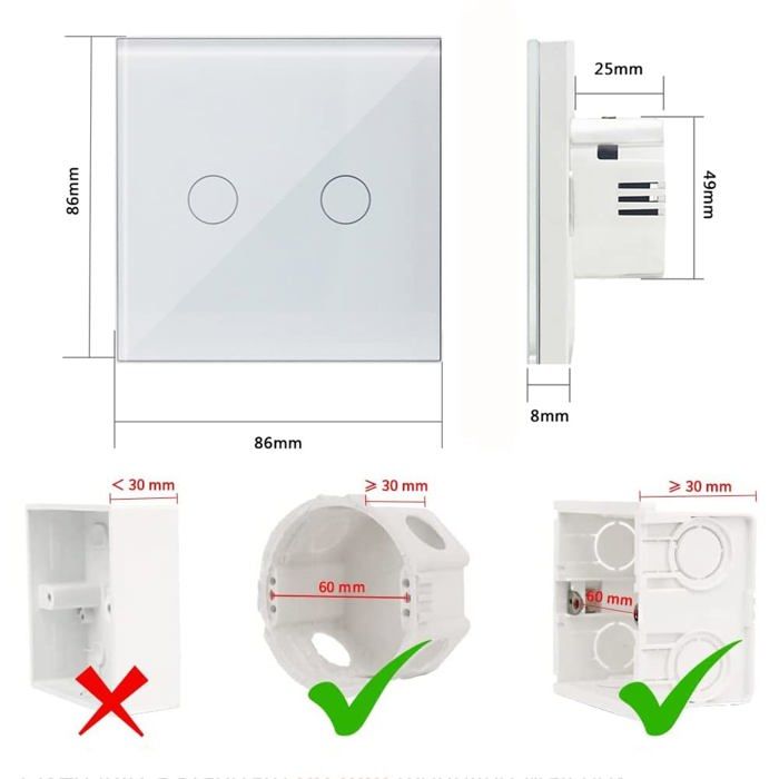 Lot De 6 Modules Interrupteur Intelligent WiFi 2 Voies - Compatible Alexa Google - Smart Life