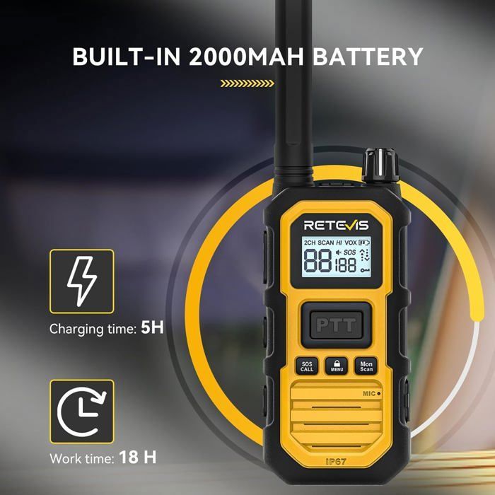 Retevis Rb648p Retevis RB648P Talkie Walkie Longue Portée, Radio Bidirectionnelle ...