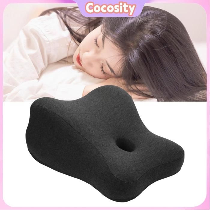 Oreiller couple mousse mémoire, soutien fesses, intimité (noir