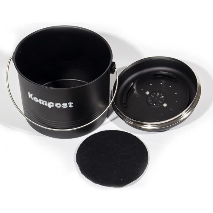 Poubelle à Compost, 7 Litres, Pour Les Déchets Biologiques Quotidiens Dans La Cuisine