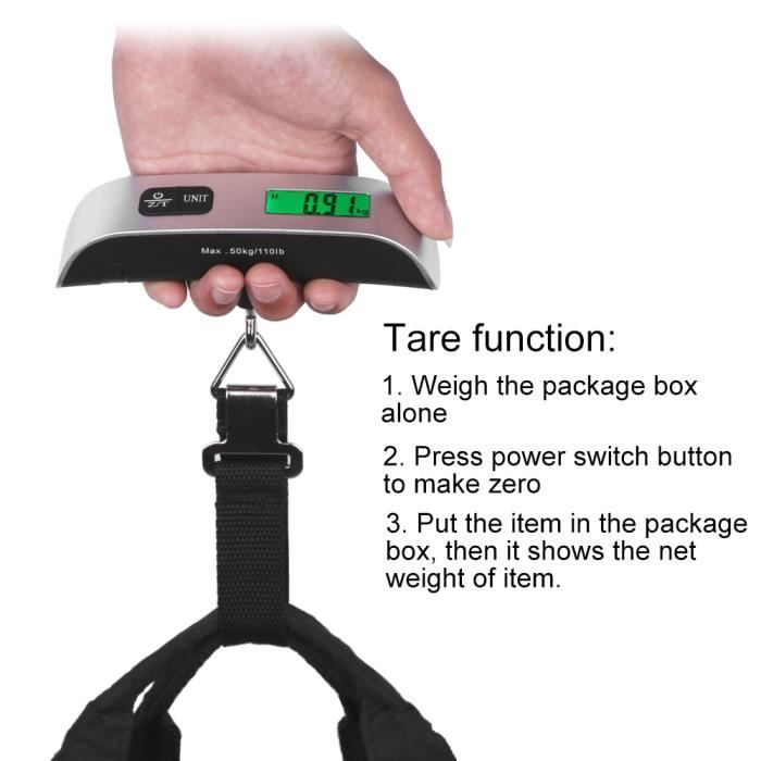 FREETOO Pese Bagage Electronique Balance Portable Pese Bagages Numérique  Max 50Kg/110Lb (LB,g,Oz,kg) Balance électronique/Fonction Ta : :  Mode