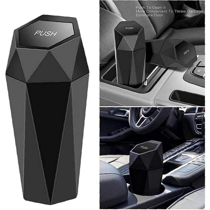 Mini poubelle de voiture - WOVTE - Poubelle de voiture portable avec  couvercle étanche - Design en diamant noir - Cdiscount Bricolage