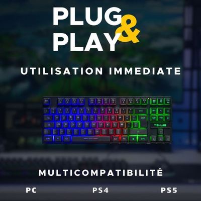 The G-Lab Keyz Caesium - Clavier Gamer AZERTY Filaire USB - Clavier Gaming Rétro-Éclairage RGB