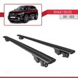 Compatible avec Renault Koleos 2017-2023 HOOK Barres de Toit Railing Porte-Bagages de voiture Avec verrouillable Alu NOIR-0