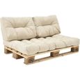 1x Coussin de siège pour canapé d'euro palette crème coussins de palettes In-Outdoor rembourrage meuble-0