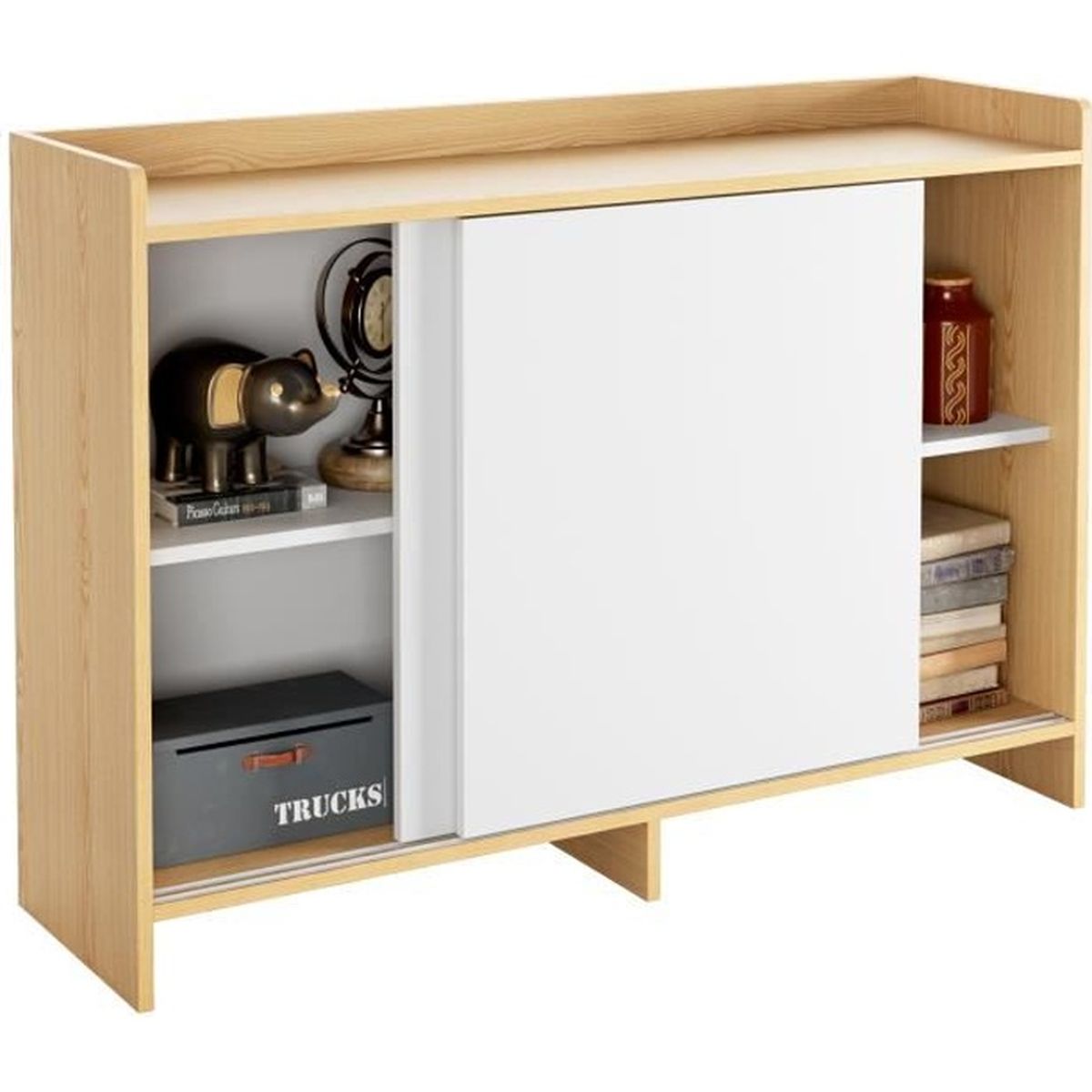 Buffet Petit Meuble de Rangement avec Porte Placard en Bois Meuble de