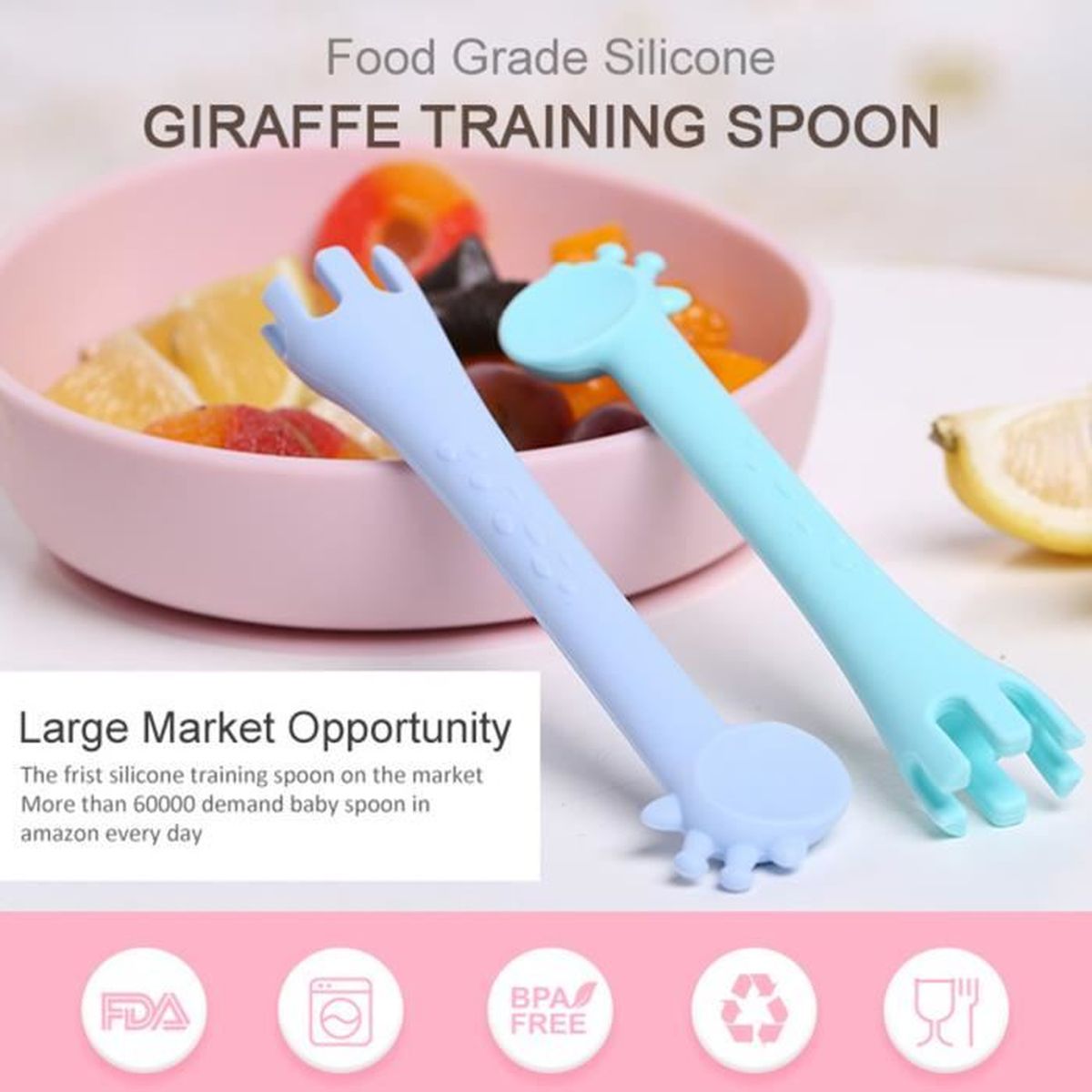 Cuillere Repas En Silicone Cuillere Bebe A Extremite Souple Securite Pour Bebe Mignon Girafe Cuillere Formation Silicone Bleu Vert Cdiscount Puericulture Eveil Bebe