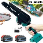 MAWIRON 6-Inch Tronçonneuse Scie à Chaîne Électrique sans Fil Portable Domestique Jardinage Elagueurs Coupes Outil 2 Batteries 5,5Ah