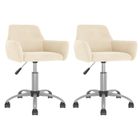RILLBUS Set de 2 chaises de salle à manger - 51x52x(72-84)cm, Chaise pivotante - réglable en hauteur Style Classique, Crème