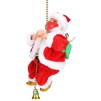 GOBRO Père Noël électrique grimpant sur Une échelle de Corde,  décor d'arbre Suspendu extérieur Arbre de Noël intérieur Figurine