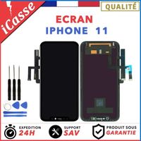 ECRAN IPHONE 11 NOIR VITRE TACTILE + LCD ASSEMBLÉ SUR CHASSIS + OUTILS