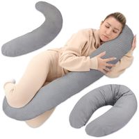 Oreiller d'allaitement xxl oreiller dormeur latéral - Coton Oreiller de grossesse, de positionnement  adultes Points sur gris