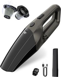 RIKIN – Aspirateur à Main Sans Fil 8500 Pa – Pour Voiture Et Maison – Lampe LED Et Filtre HEPA