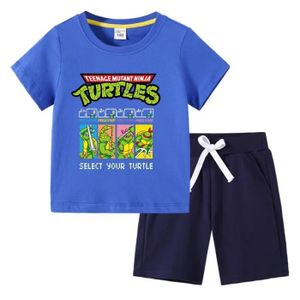 ROBOT - ANIMAL ANIMÉ TMNT-7 - 100CM - TMNT-Ensemble T-Shirt et Pantalon de Pyjama à Manches Courtes pour Garçon et Fille, Vêtement