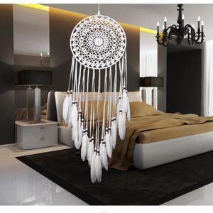 Lezed Capteur De R/êves Attrape R/êves /À La Main Traditionnel 16 Centim/ètres Diam/ètre 45-50 Centim/ètres Long Maison Ornement D/écor Ornement Artisanat Cadeau Pompon Plumes Murale Ornement