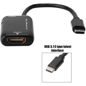 Câble Adaptateur Encab USB-C Vers HDMI 4K 60Hz – 1,8m, Noir, Compatible Universel