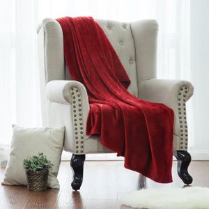 Home Deco Couverture Peluche Toucher Velours 160x200cm Couverture de Lit Douce et Chaude Plaid Jet/é de Canap/é Flanelle