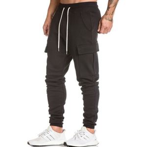 QUEZHU Pantalon Homme Nylon Cargo Baggy Jogging à Cordon De Serrage Taille Elastiqué Sport Homme Décontractées Pantalon Casual Avec 6 Poches Gris Clair S