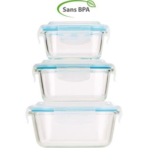 Boite de conservation verre rectangle 1,25l - Boites de rangement  alimentaires - Décomania