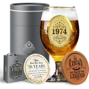 Verre à bière - Cidre ® Idee Cadeau Homme 1974 Cadeau 50 Ans Homme Verre