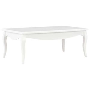 TABLE BASSE Table basse - VIDAXL - Blanc - Bois massif - Rectangulaire - Classique