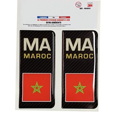 2 Adhesifs Stickers Autocollant Plaque D Immatriculation Maroc