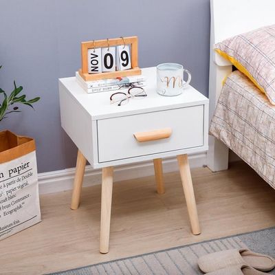 Table De Chevet Modern 40 40 50cm Vintage Blanc 2pcs Table
