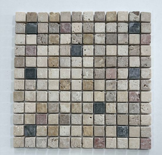 Mosaïque Travertin Naturel Rouge Mat - 30,5x30,5 Cm - Carrelage Mur & Sol - MOSANI