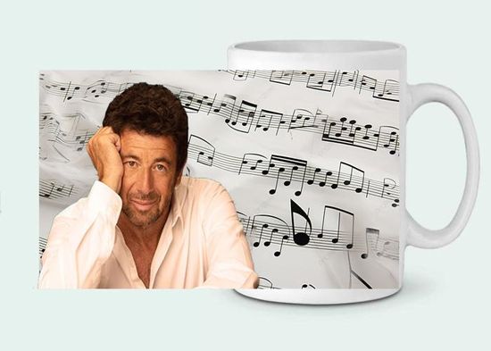 Mug Personnalisé Céramique Patrick Bruel - Fait Main En France - Hauteur 9 Pouces - Neuf Avec Emballage