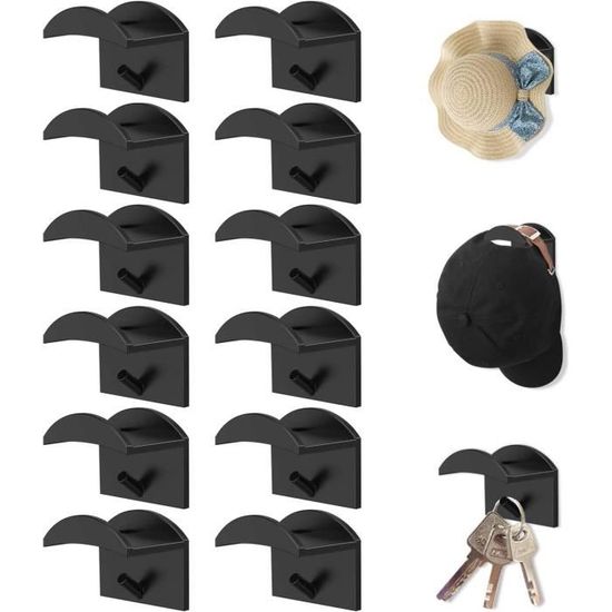 Porte Chapeaux Mural Aizuoni - Support Adhésif Pour 10 Casquettes, Organisation Murale