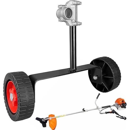 Roues De Support Débroussailleuse FUMHEUF - Diamètre 25mm - Hauteur Réglable 200mm - Pour Tondeuses à Gaz/électrique