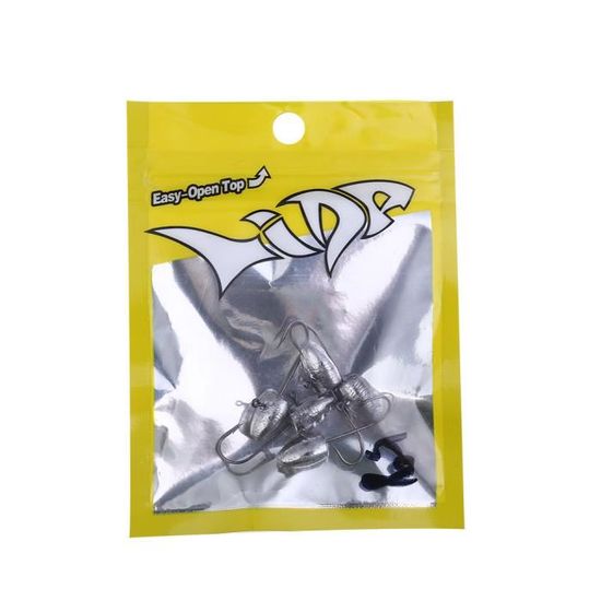 Lot De 5 Têtes De Leurres SAMOLLA (Jig Heads) - Pour Pêche Ajing, Bar, Lieu - Crochets Acier Carbone