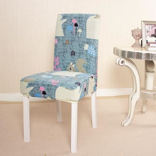 Housse de chaise imprimée florale, en Spandex extensible, amovible, lavable, pour salle à manger [F688FBE]