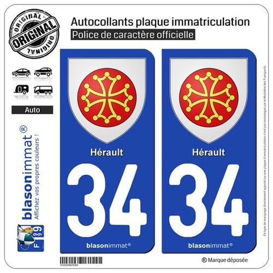 2 Stickers autocollant plaque immatriculation09 Midi-Pyrénées Armoiries 2 Stickers autocollant plaque immatriculation09 Midi-Pyrénées Armoiries