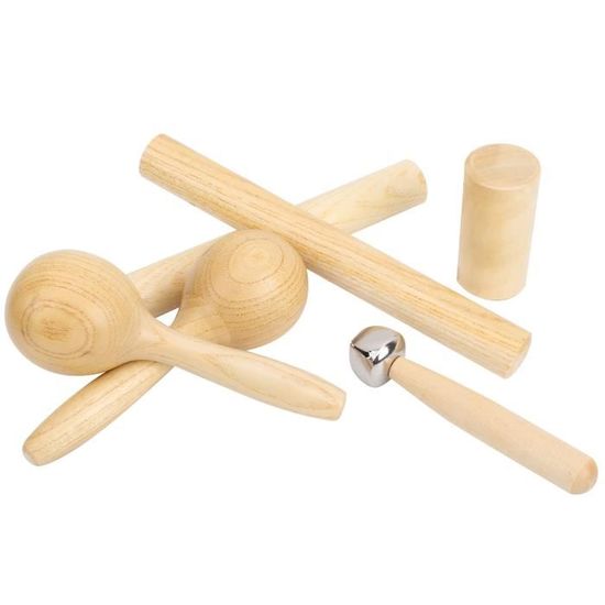 Maracas Bois Bébé Set 4 - Hochets Musicaux Éveil 6+ mois